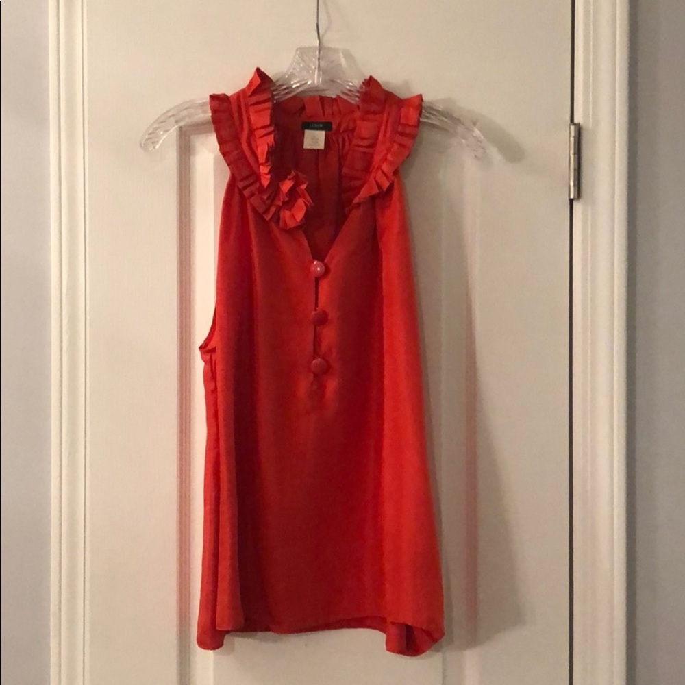 J. Crew Red Sleeveless Top